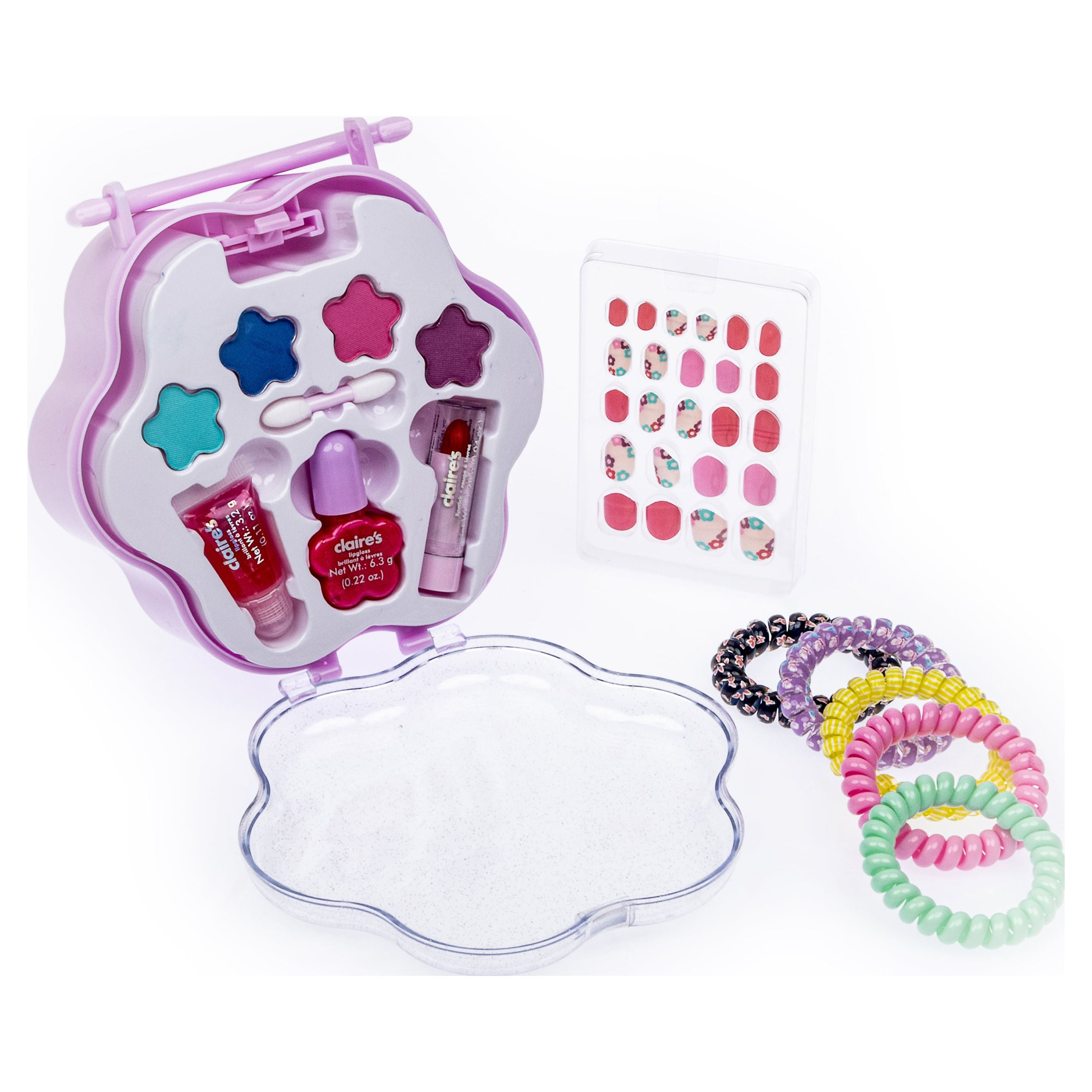 Claire's Tween Daisy Bundle, Holiday Gifts, Makeup Set, Faux Nails, Hair  Coils