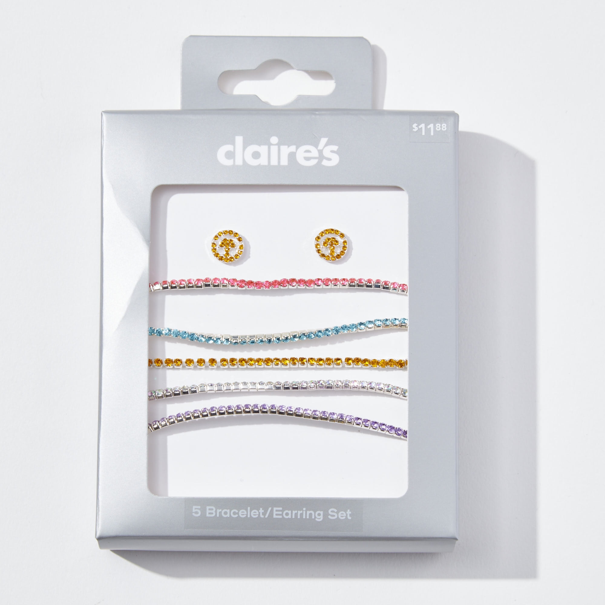 Claire's Tween Girls 5Beaded Bracelet Set with Stud Earrings