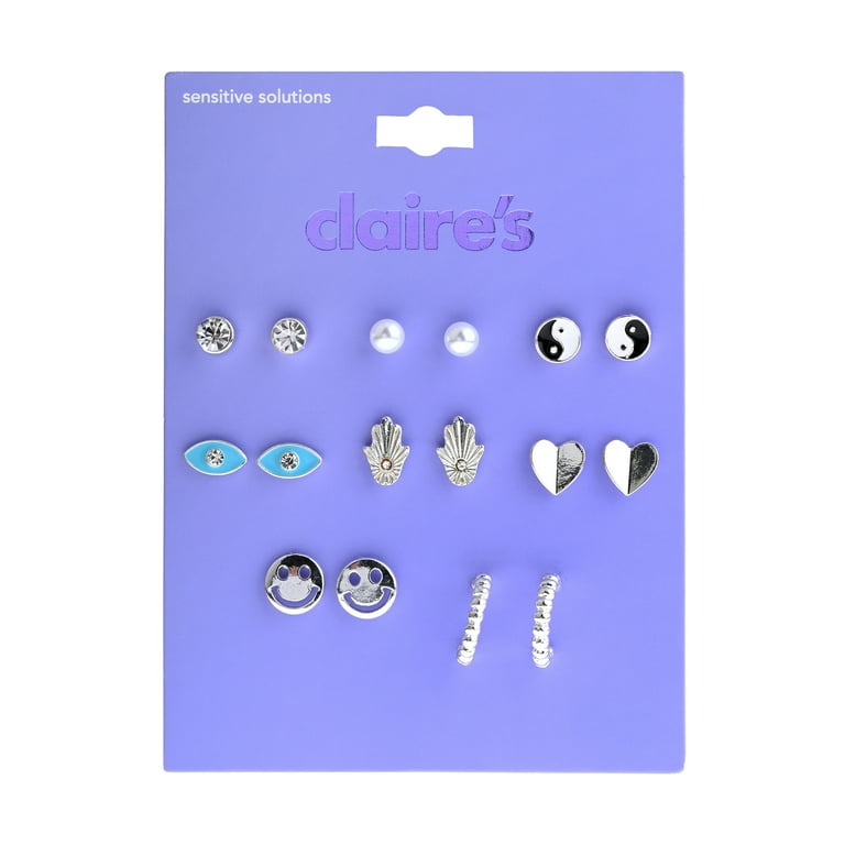 Claire's Tween Girls Hamsa Hands Stud Earring Set, 16 Pieces