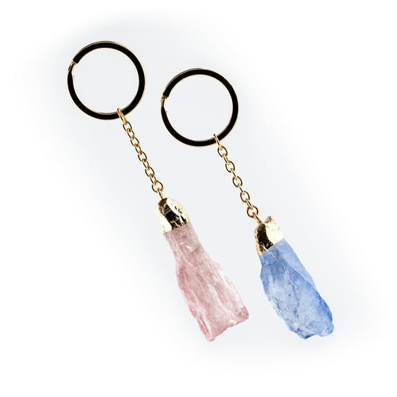 Claire's Tween Girls Pink and Blue Crystal Best Friends Keychains, 2-Pack