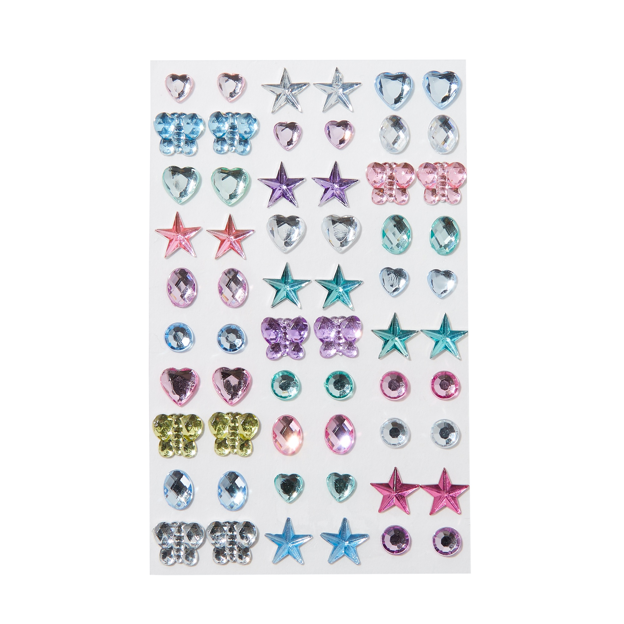 288 Piece Glitter Sparkle Stickon Earrings 288 Earrings Multiple