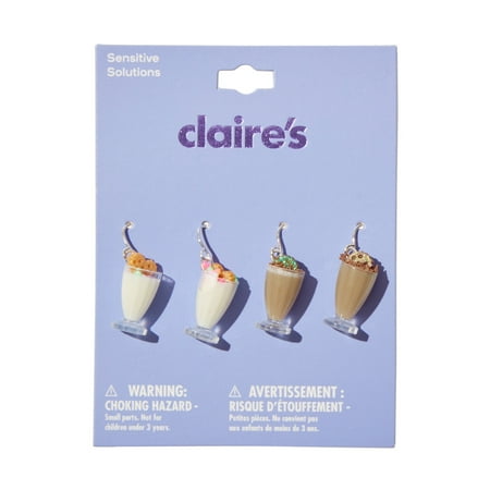 Claire's Tween Girls Vanilla and Chocolate Milkshake Dangle Hook Earrings, 2-Pack