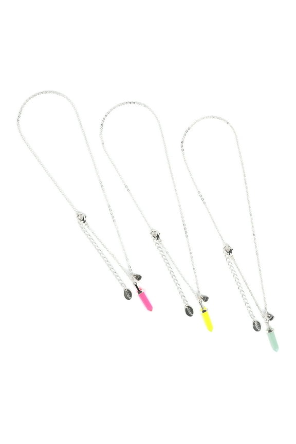 Tween Neon Flower Best Friends Unisex Necklace Set, Lobster Closure, 3 Pack