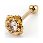 CLAIRE'S Women's Gold Rose Crystal Stud Earrings, Stainless Steel, 1 Pack 64418 Adult Unisex Stone