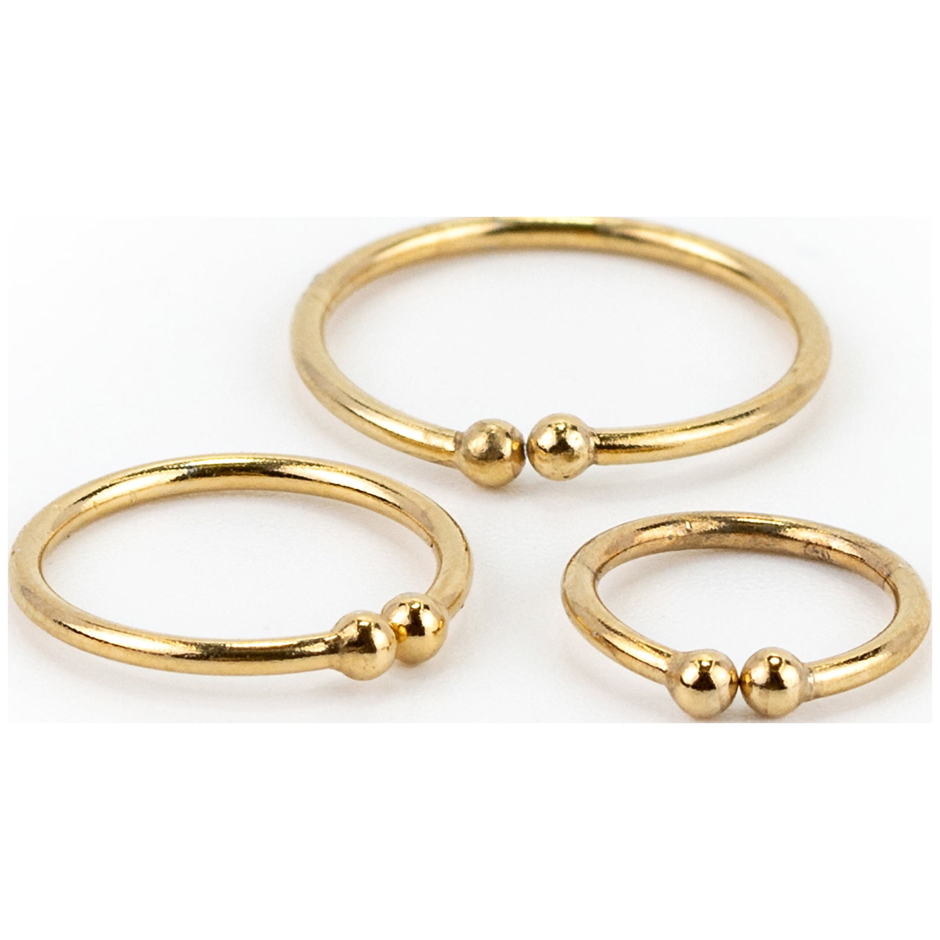 Claire's Women's Graduated Gold Faux Nose Hoop Rings, Cuff Closure