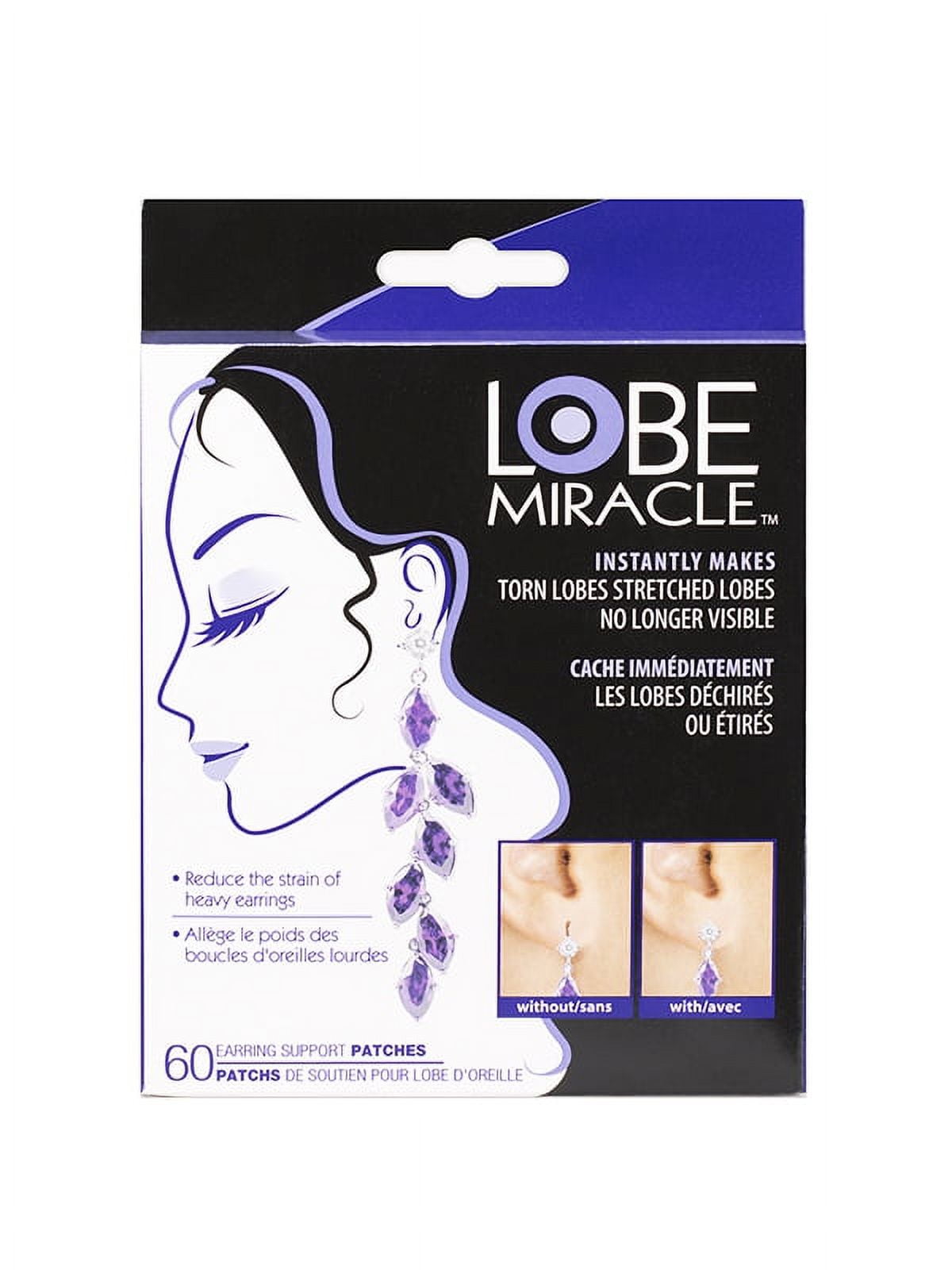 Lobe Miracle Ear Lobe Support Patches, 60 Count : : Health,  Household & Personal Care