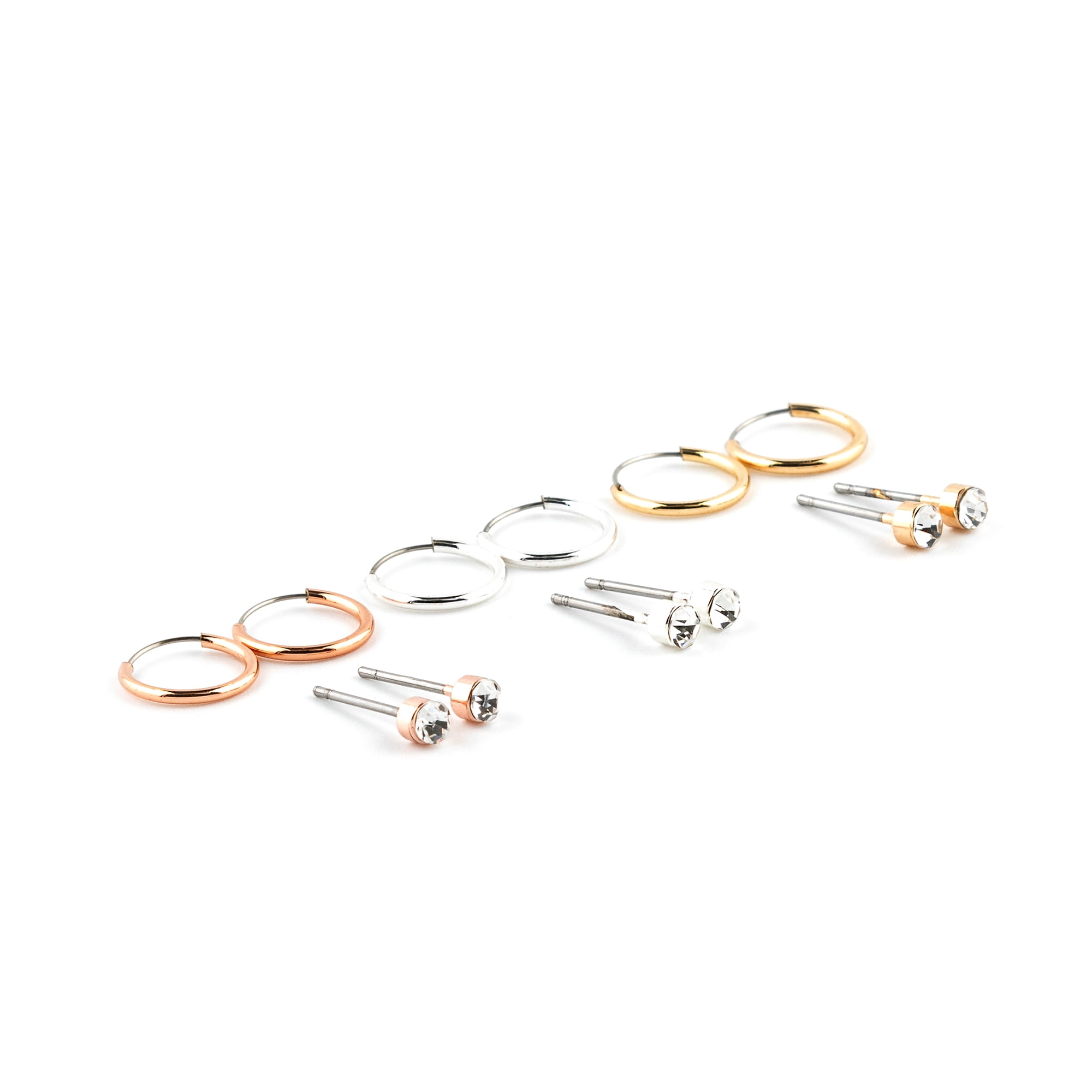 Gold 15MM Cross Huggie Hoop Earrings | Claire's US