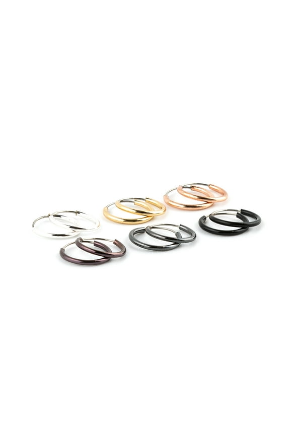 Women's Mixed Metal Mini Hoop Earrings Set Female Adult
