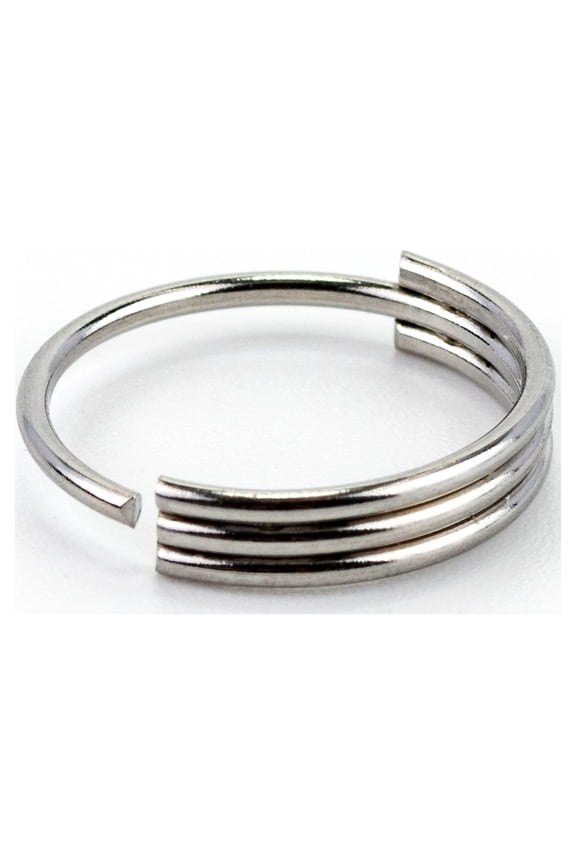Women's Silver Triple Row Faux Hoop Nose Ring, Stainless Steel, 1 Pack, 08890