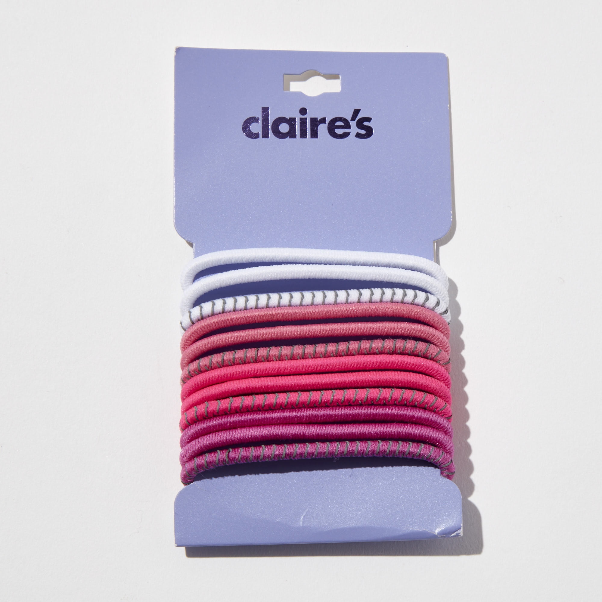 Claire's Extra Large Pink, Purple, and White Ponytail Holders, 12Pack