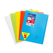 Clairefontaine 984450AMZC Koverbook Polypropylene Cover 48 Pages 24 x 32 cm Large Squares   Pack of 5 Blue, Green, Red, Yellow and Colourless