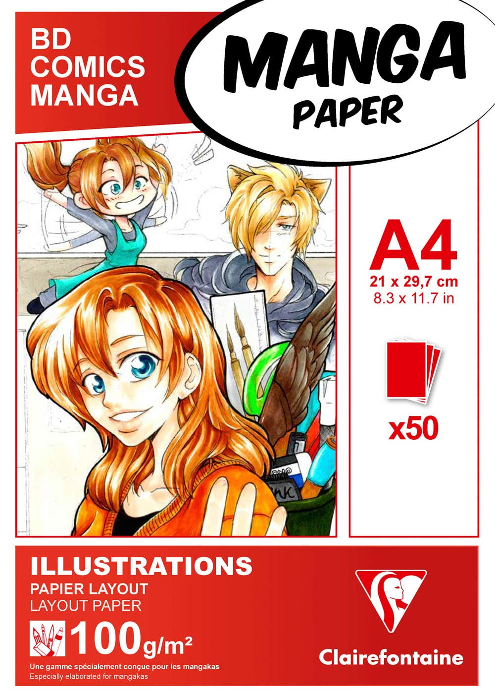 Clairefontaine Manga Drawing Paper - Illustration Pads - 8 x 12