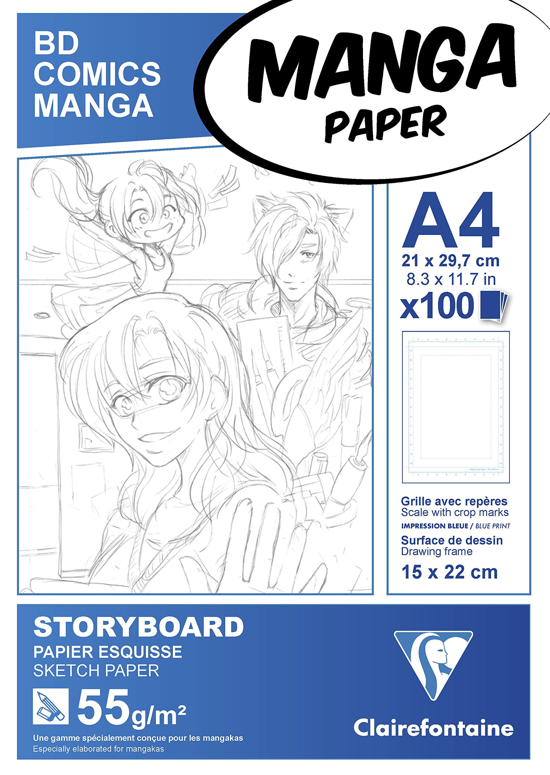 Clairefontaine Manga Drawing Paper - Storyboard Pads - 8 x 12