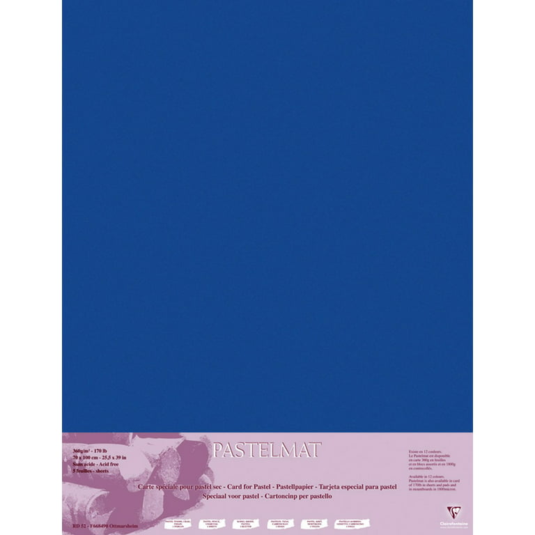 Clairefontaine Pastelmat, 70x100cm, 360g-Dark (5 Sheets), 70 x 100 cm, Dark  Blue 