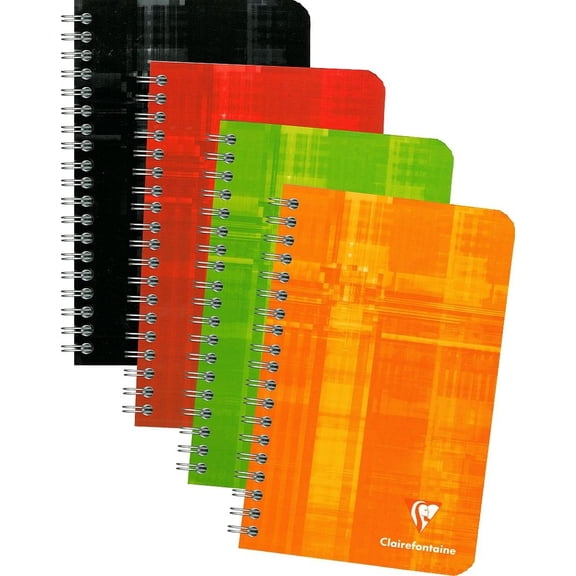 Clairefontaine Wirebound Notebook - Ruled 90 sheets - 4 1/4 x 6 3/4 - Assorted Colors