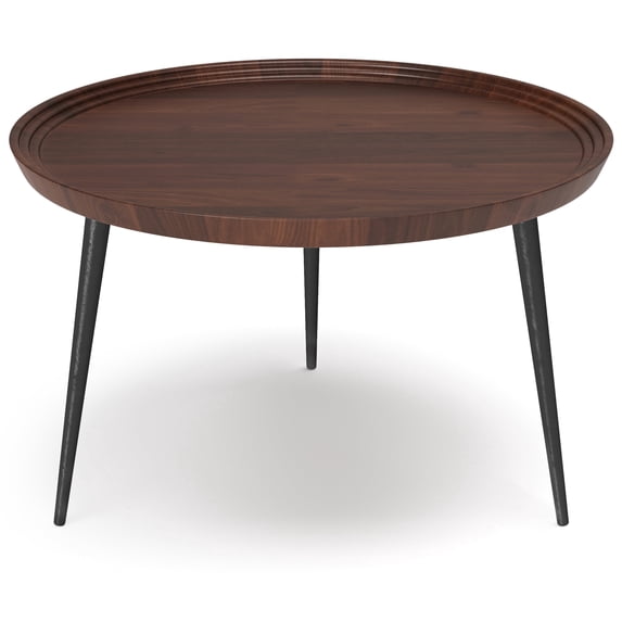 Simpli Home Clairmont Modern Industrial 30 inch Wide Metal Coffee Table in Cognac