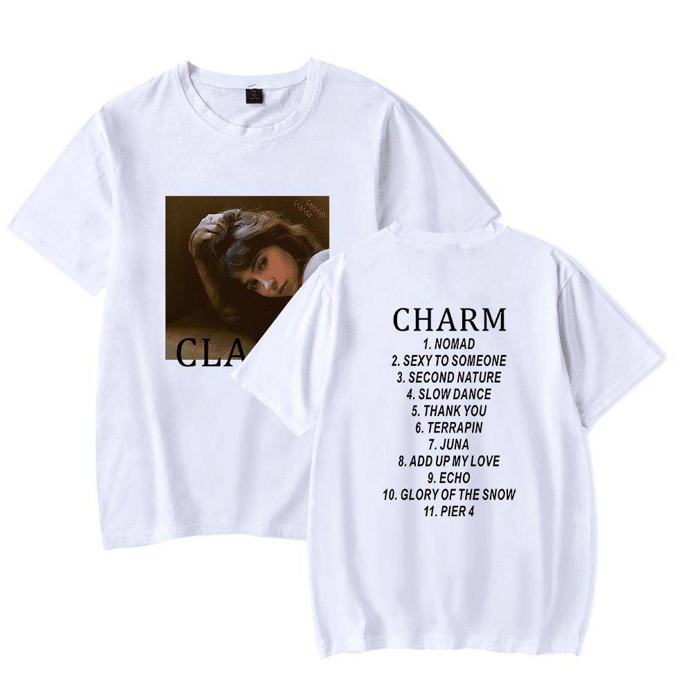clairo charm tシャツ Mサイズ Clairo Charm Tracklist T-Shirts Singer 2024 Tour Merch Tee