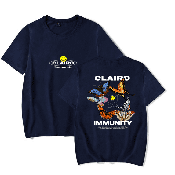 Clairo Immunity Butterfly Tee New Logo Merch T-Shirts Cosplay Women Men Fashion Casual Crewneck Short Sleeve
