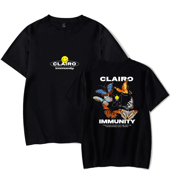 Clairo Immunity Butterfly Tee New Logo Merch T-Shirts Cosplay Women Men Fashion Casual Crewneck Short Sleeve
