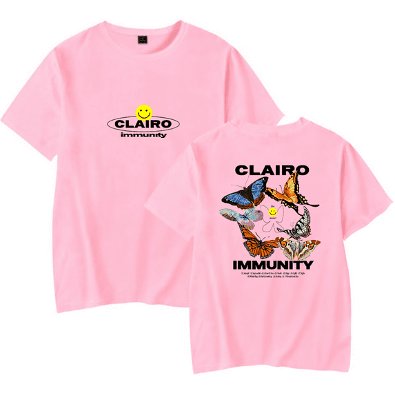 Clairo Immunity Butterfly Tee New Logo Merch T-Shirts Cosplay Women Men Fashion Casual Crewneck Short Sleeve
