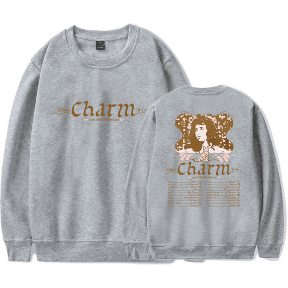 Clairo Merch Charm 24 Tour Long Sleeve Sweatshirts Crewnect New Logo Merch Cosplay Women Men Fashion Casual Streetwear