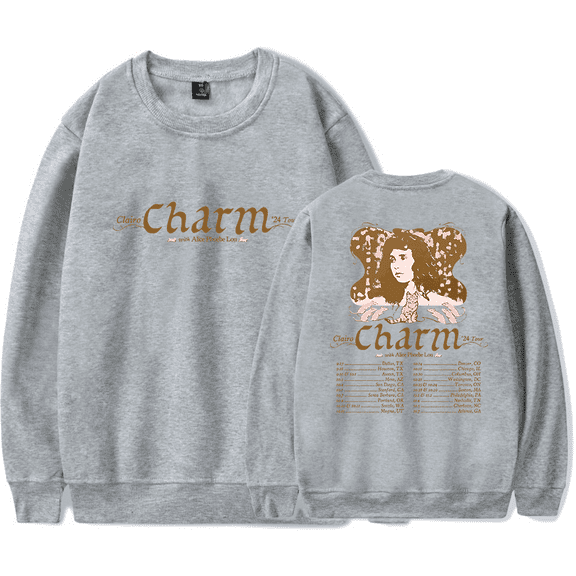 Clairo Merch Charm 24 Tour Long Sleeve Sweatshirts Crewnect New Logo Merch Cosplay Women Men Fashion Casual Streetwear