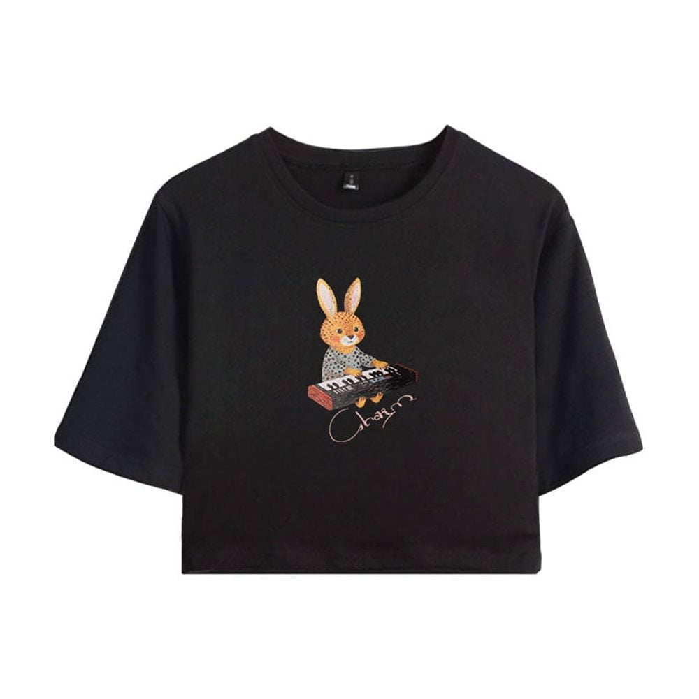 Clairo Merch Charm Rabbit Crop Top Midriff-Baring T-shirt Women Girl Short Sleeve - Walmart.com