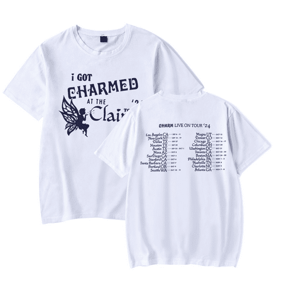 Clairo Merch I Got Charmed Tour T-shirt Fashion t shirt Men Women Short Sleeve Tee Crewneck Top