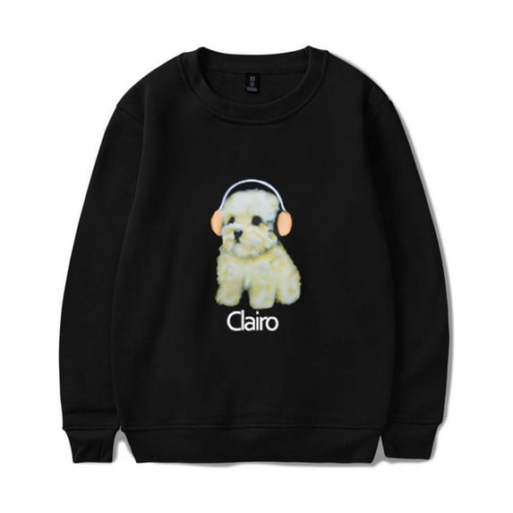Clairo Merch Sweatshirt Men Women Funny Cute Headphone Puppy Long Sleeve Shirt Sweatshirts Hoodie