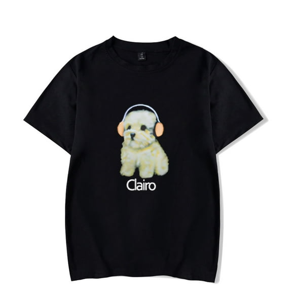 Clairo Merch T-Shirt Men Women Funny Cute Headphone Puppy Short Sleeve T Shirt Tee Top