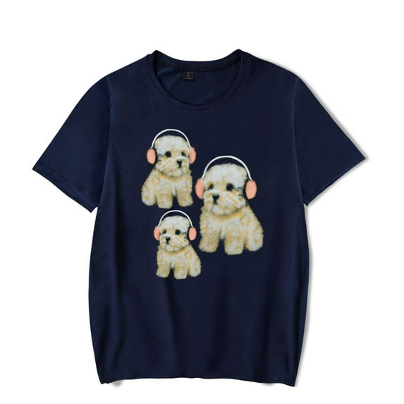 Clairo Merch T-Shirt Short Sleeve T Shirt Men Women Fashion Dog Adorabe Headphone Puppy Unisex Tee