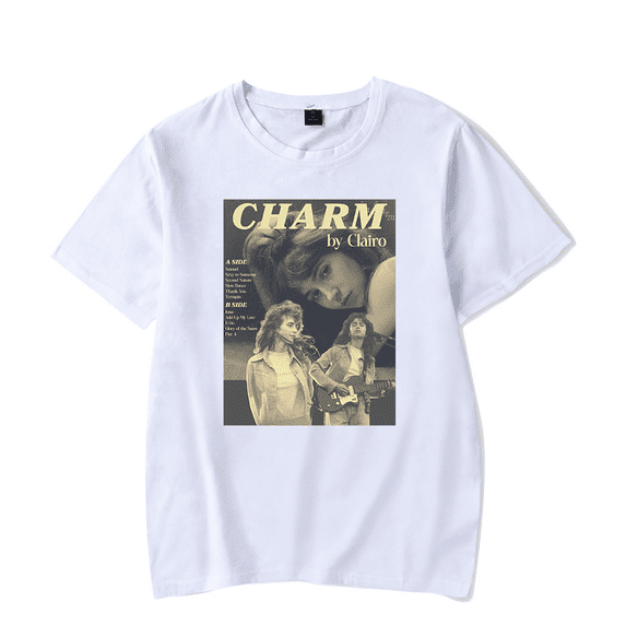 Clairo Merch T Shirts Charm Album Poster Vintage T-Shirts Tour Merch Short Sleeve For Men Women Top Tees