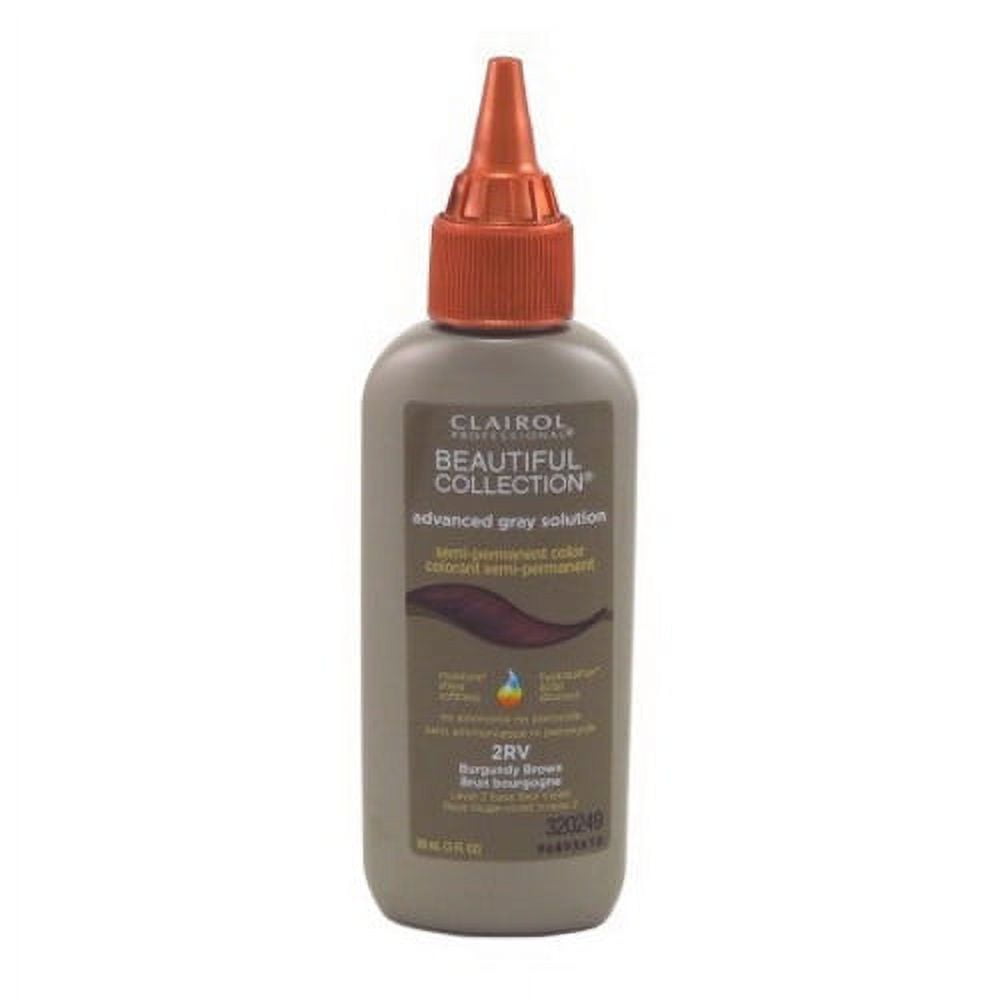 Clairol Advanced Gray Solution Semi Permanent Hair Color, 2RV Burgundy Brown, 3 Oz, 2 Pack
