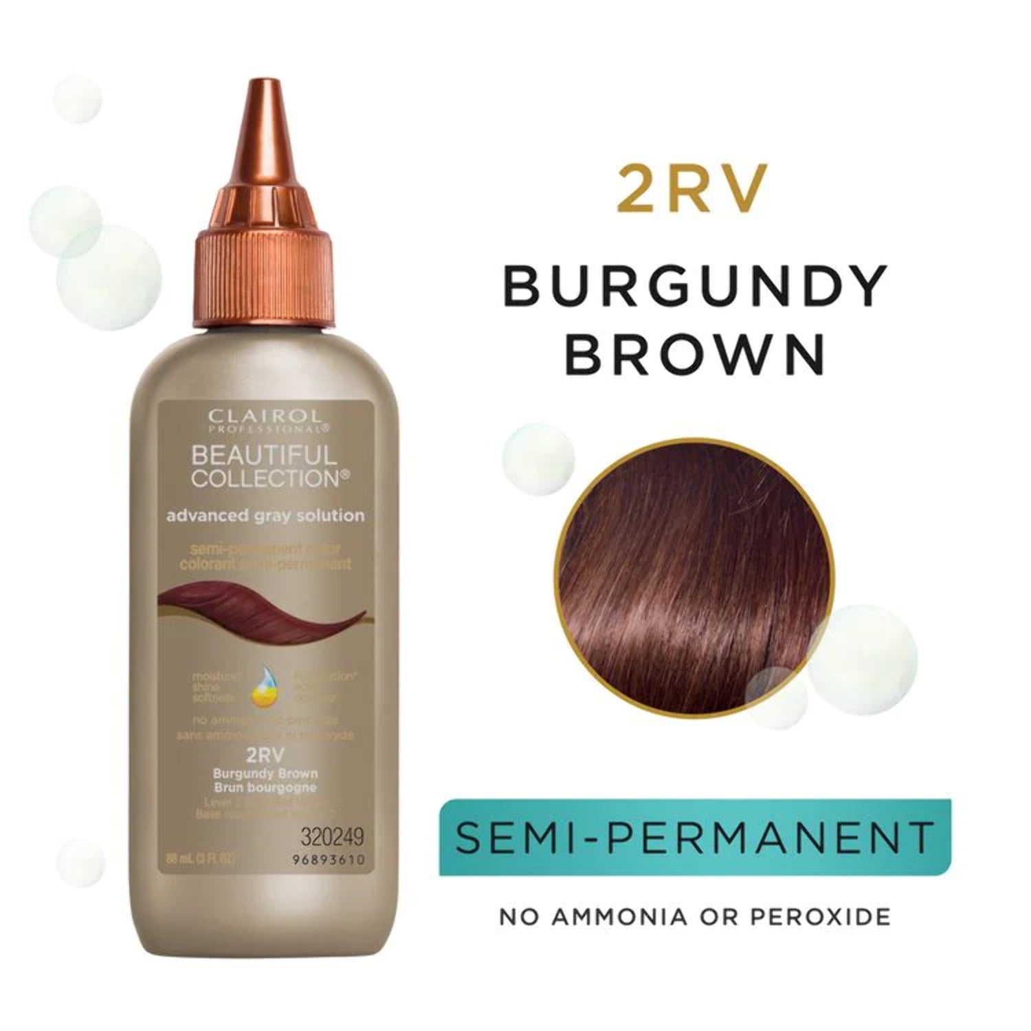 Clairol Advanced Gray Solution Semi Permanent Hair Color 2RV