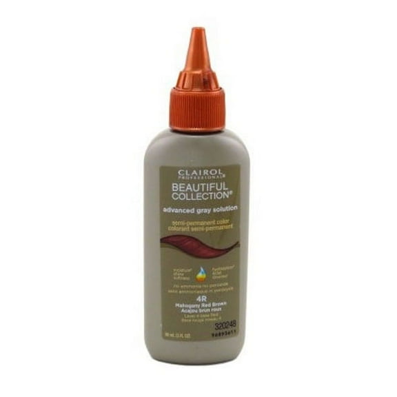 Clairol Advanced Gray Solution Semi Permanent Hair Color, 4R Mahogany Red Brown, 3 Oz, 6 Pack
