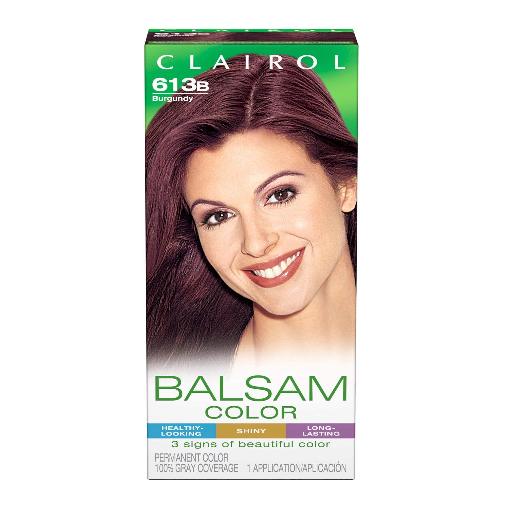 Clairol Balsam Color Long Lasting Permanent Hair Color Kit, 613B Burgundy, 4 fl oz