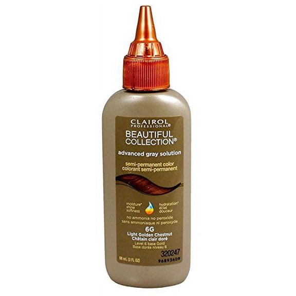 Clairol Beautiful Advanced Gray Solution Collection #6G Light Golden Chestnut 3 Ounce (88ml) (6 Pack)