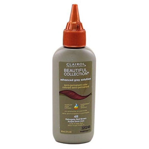 Clairol Beautiful Advanced Grey Solution Collection #4R Mahogany Red Brown 3 Ounce (88ml) (3 Pack)