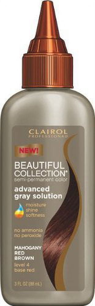 Clairol Beautiful Collection Adv. Gray Solution Hair Color - #4R - Maho Red/Brown 3 oz. (Pack of 6)