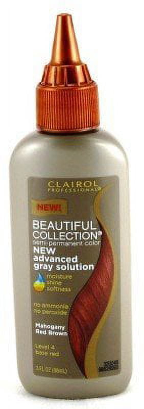 Clairol Beautiful Collection Advanced Gray Color for Relaxed Hair #4R Mahogany Red Brown 89 ml (3-Pack) by Clairol