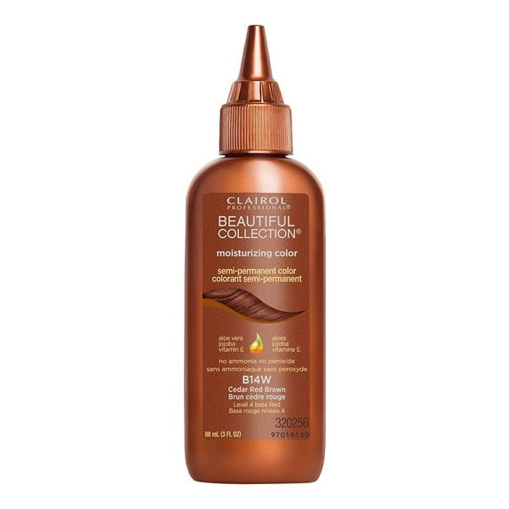 Clairol Beautiful Collection Moisturizing Semi Permanent Hair Color B14W Cedar Red Brown, 3 Oz