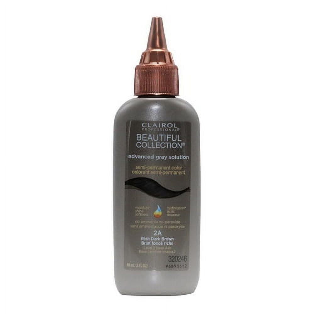 Clairol Beautiful Collection Semi Permanent Hair Color, Rich Dark Brown 2A, 3 Oz, 3 Pack