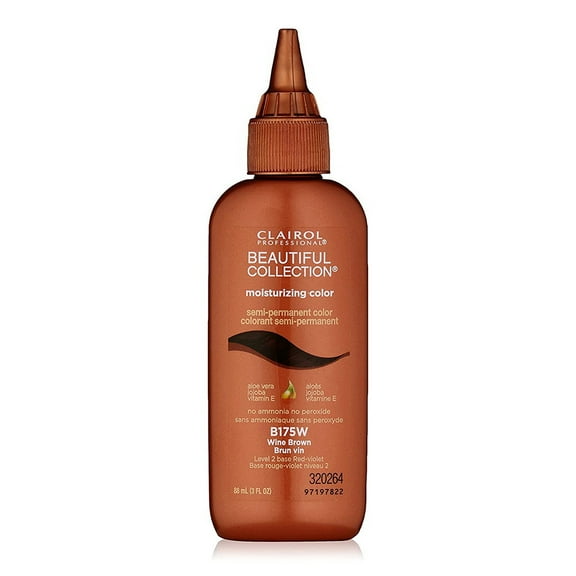 Clairol Beautiful Collection Wine Brown Moisturizing Semi-Permanent Color, B175W, 3 Oz, 2 Pack