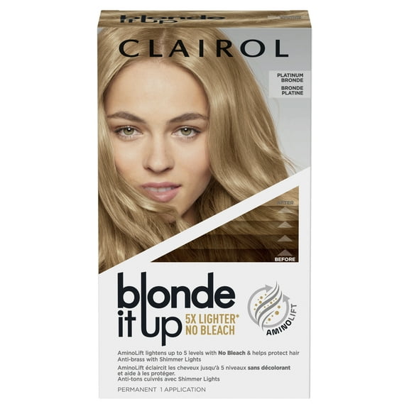 Clairol Blonde it Up No Bleach Permanent Hair Dye Lightening Kit Hair Color, Platinum Bronde