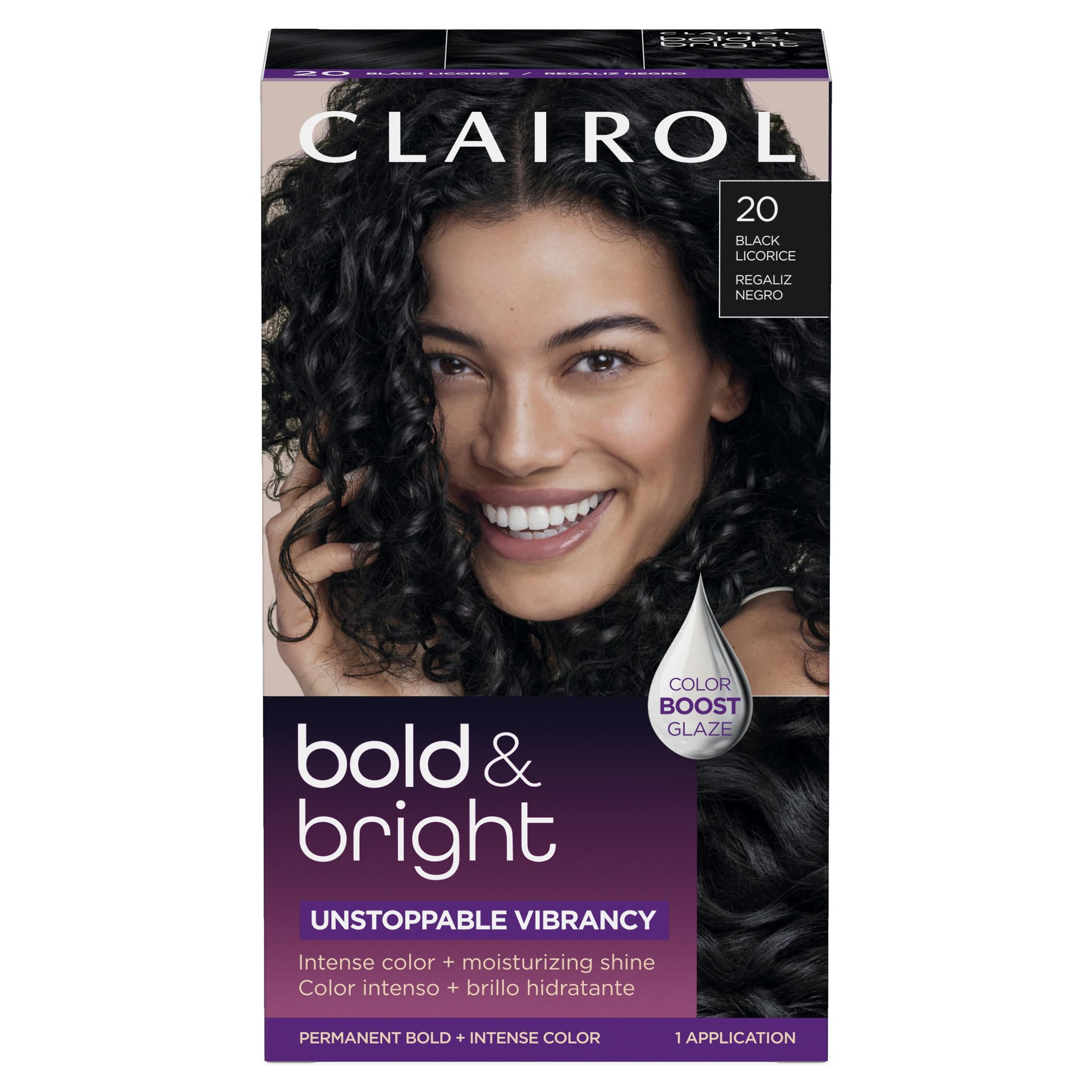 Clairol Bold & Bright Permanent Hair Color Creme, 20 Black Licorice