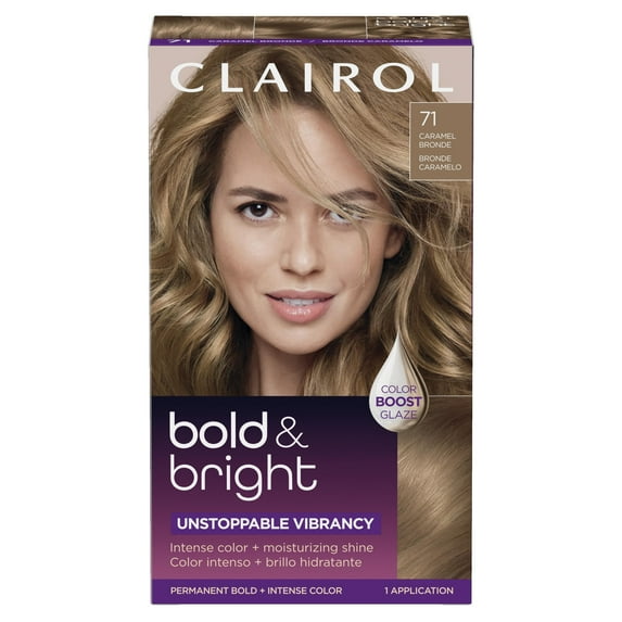 Clairol Bold & Bright Permanent Hair Color Creme, 71 Caramel Bronde, Hair Dye, 1 Application