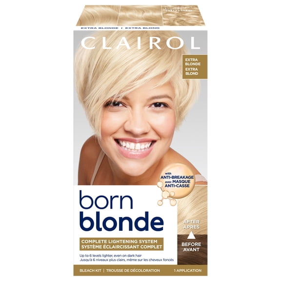 Clairol Born Blonde Permanent Hair Dye, Ultimate Blonding Hair Color Kit, Extra Blonde, 1 Application