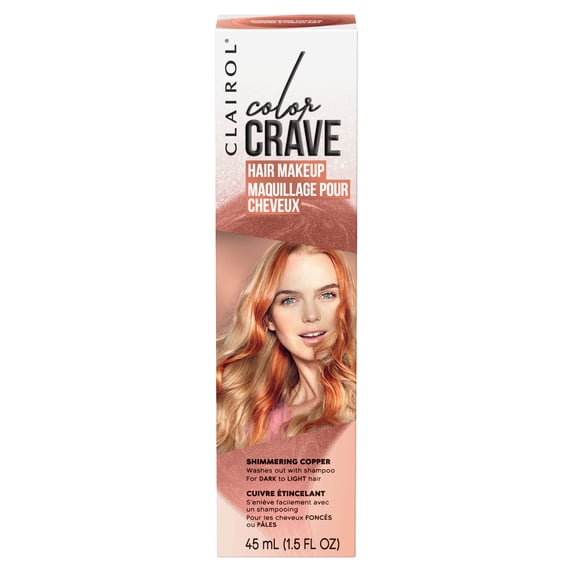 Clairol Color Crave Temporary Hair Color Makeup Shimmering Copper, 1 Application
