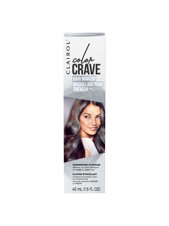 Color Crave Temporary Hair Color Makeup Shimmering Platinum, 1 Application