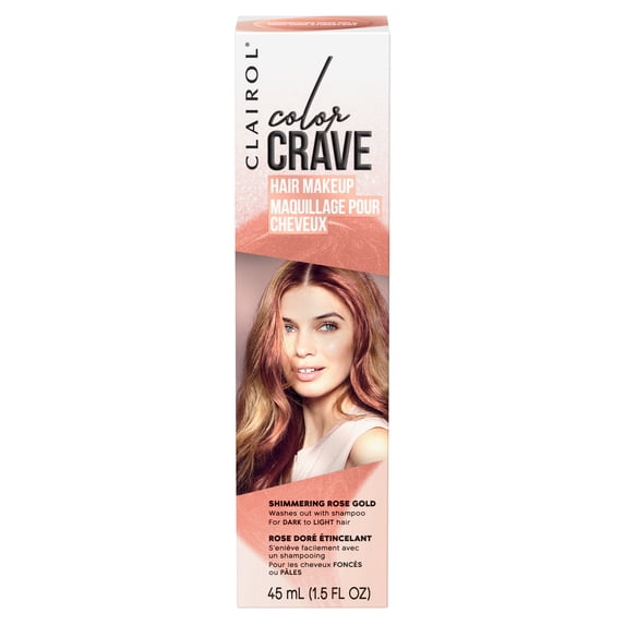 Clairol Color Crave Temporary Hair Color Makeup Shimmering Rose Gold, 1 Application